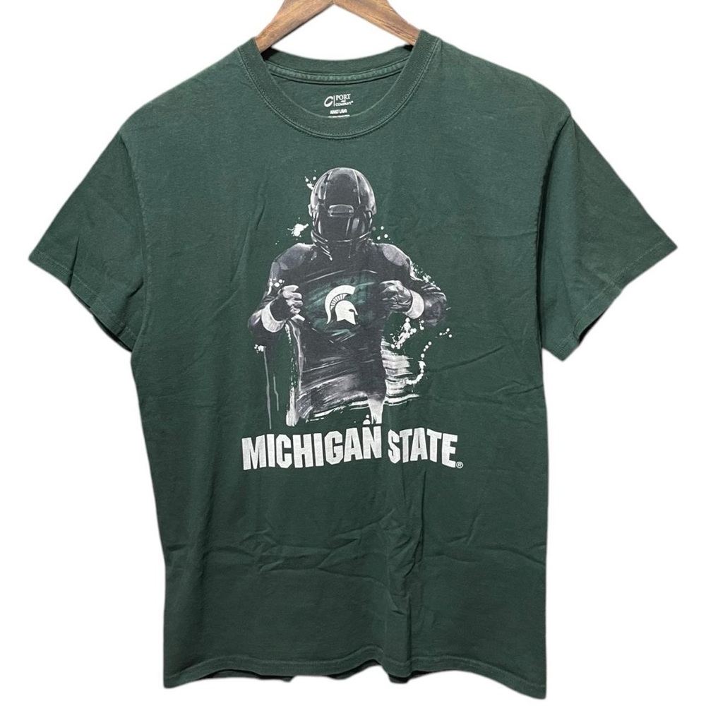 Michigan State University Spartans football college sports crewneck T-shirt tee